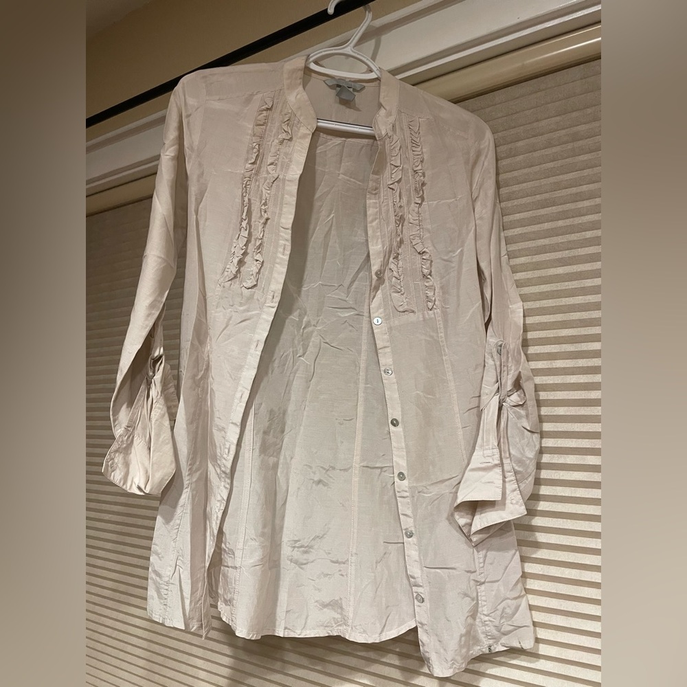 Cream sheer button down